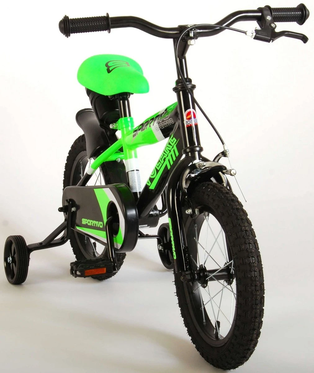Volare Sportivo Kinderfiets - Jongens - 14 Inch - Neon Groen/Zwart - 95% Afgemonteerd 7 Volare Sportivo Kinderfiets - Jongens - 14 Inch - Neon Groen/Zwart - 95% Afgemonteerd - Afbeelding 5