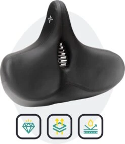 Voltano City XXXL Fietszadel Met Uitsparing – Unisex Extra Breed Fietszadel – Tegen Zadelpijn – 100% Waterdicht – Incl. Gratis Zadelstrop - Zwart 14 Voltano City XXXL Fietszadel Met Uitsparing – Unisex Extra Breed Fietszadel – Tegen Zadelpijn – 100% Waterdicht – Incl. Gratis Zadelstrop - Zwart -Volare Shop 1039x1200