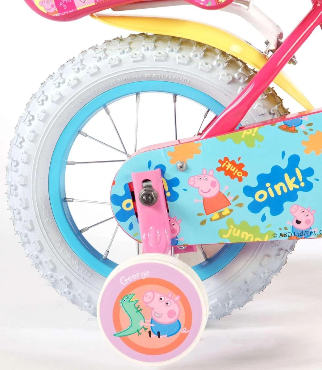 Volare Peppa Pig Kinderfiets - Meisjes - 12 Inch - Roze 8 Volare Peppa Pig Kinderfiets - Meisjes - 12 Inch - Roze - Afbeelding 6