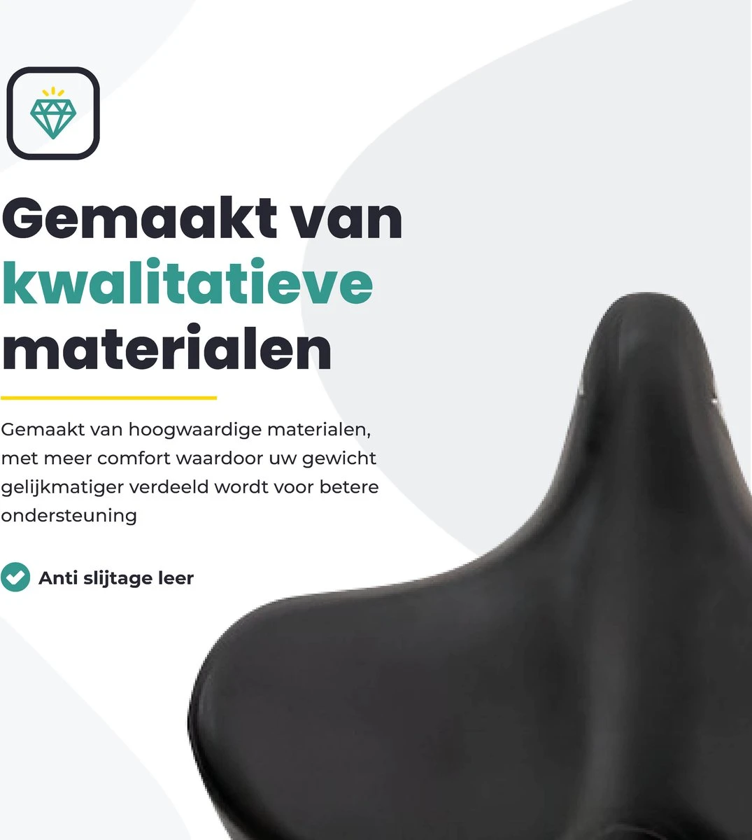 Voltano City XXXL Fietszadel – Unisex Extra Breed Fietszadel – Tegen Zadelpijn – 100% Waterdicht – Incl. Gratis Zadelstrop - Zwart 10 Voltano City XXXL Fietszadel – Unisex Extra Breed Fietszadel – Tegen Zadelpijn – 100% Waterdicht – Incl. Gratis Zadelstrop - Zwart - Afbeelding 8