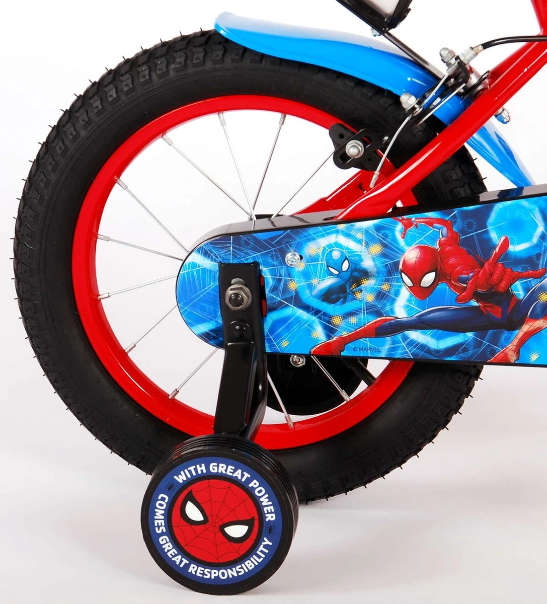 Spider-Man Kinderfiets - Jongens - 14 Inch - Rood/Blauw - Twee Handremmen 5 Spider-Man Kinderfiets - Jongens - 14 Inch - Rood/Blauw - Twee Handremmen - Afbeelding 3