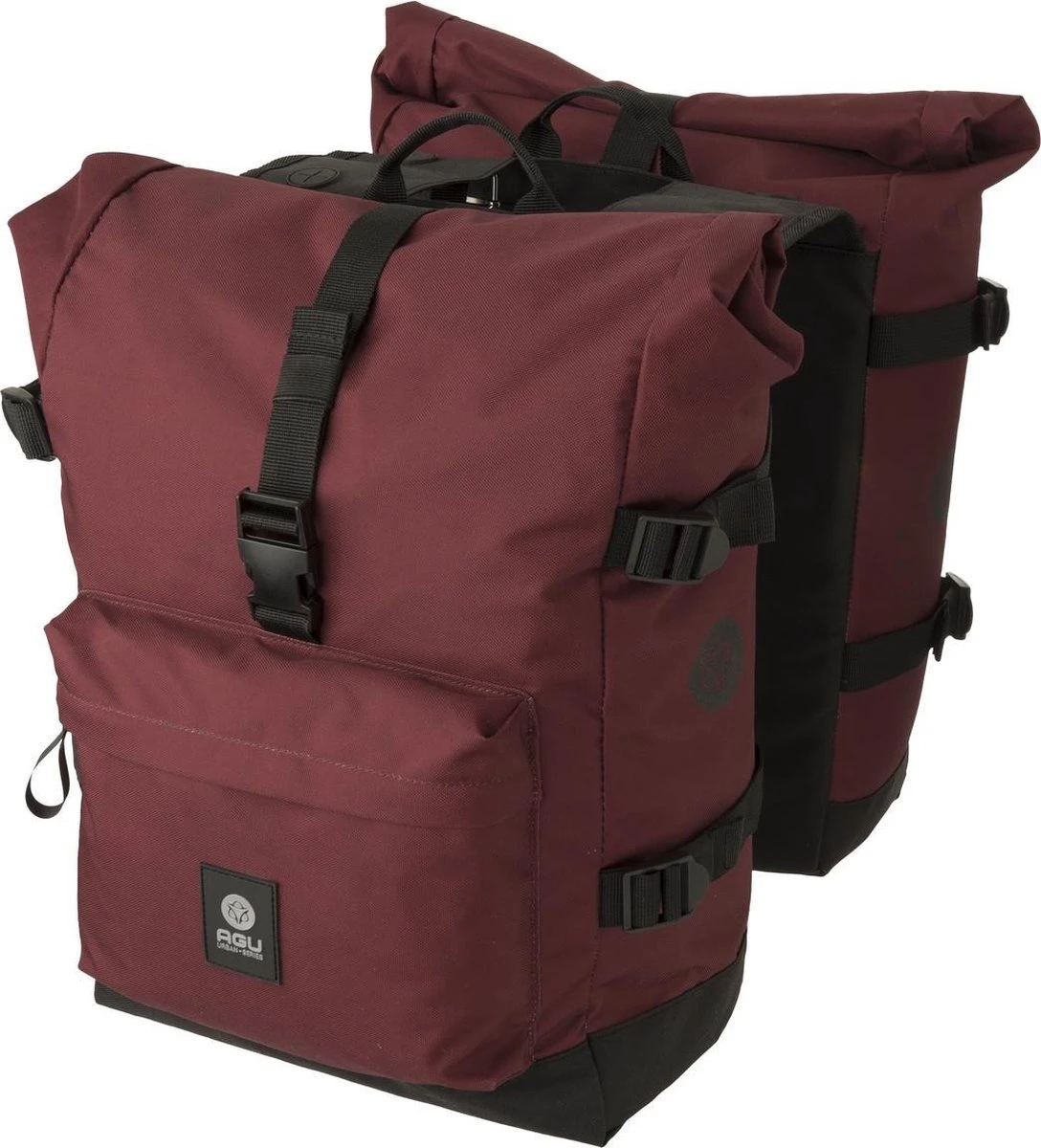 AGU Trend H2O Roll-Top Dubbele Fietstas Urban Rood - 28 L 3 AGU Trend H2O Roll-Top Dubbele Fietstas Urban Rood - 28 L