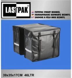 Lastpak Bisonyl - Dubbele Fietstas - 46 L - Zwart -Volare Shop 1104x1200