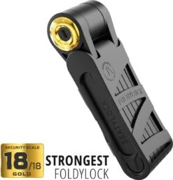 Volare Shop 16 FoldyLock Forever Vouwslot Fietsslot 18/18 Gold Hoge Kwaliteit - Voor Elk Type Fiets - Met Houder 90cm