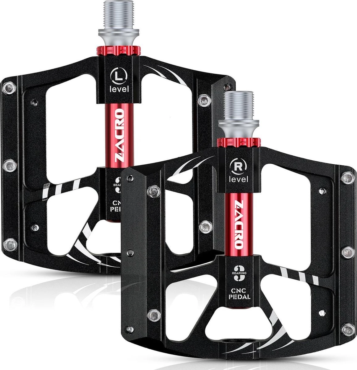 Zacro Mountainbike Pedalen - Aluminium Antislip Duurzame Fietspedalen - Ultrasterk Kleurrijk - CNC Gefreesd 3 Lager Anodiserende Fietspedalen - Voor BMX/MTB Racefiets 9/16" 3 Zacro Mountainbike Pedalen - Aluminium Antislip Duurzame Fietspedalen - Ultrasterk Kleurrijk - CNC Gefreesd 3 Lager Anodiserende Fietspedalen - Voor BMX/MTB Racefiets 9/16"