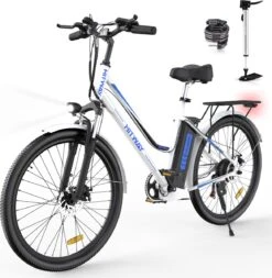 HITWAY Elektrische Fiets, 26 Inch, 250 W Motor, Li-batterij 36 V/11,2 Ah Ebike, Shimano 7 Versnellingen, Tot 35-90 Km