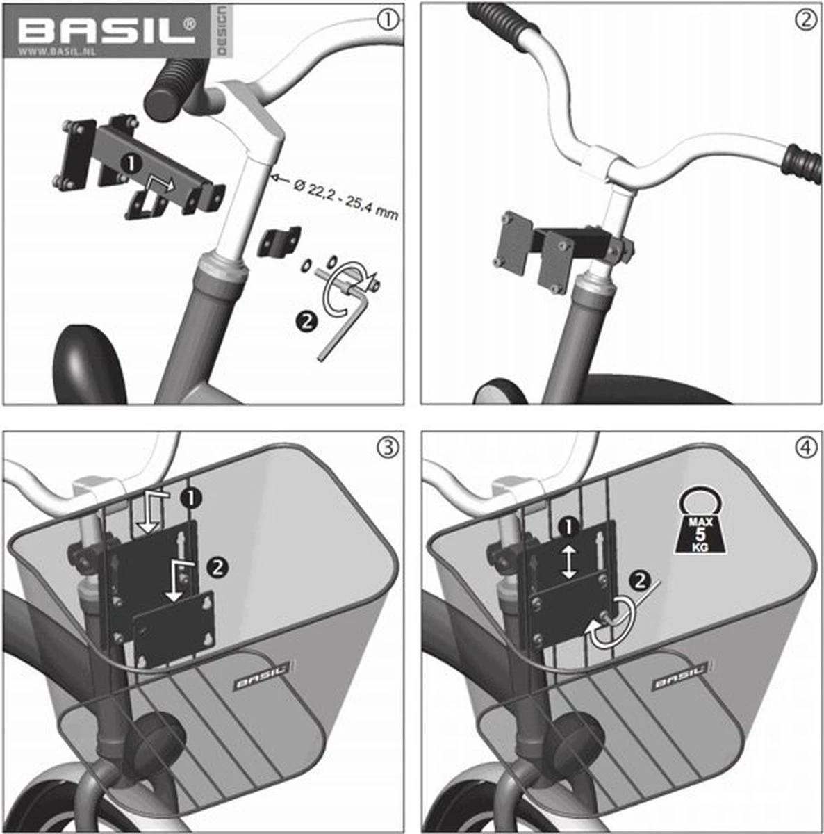 Basil Bremen Fietsmand - Voor - Staal - Inclusief Bevestigingssysteem - Zwart 5 Basil Bremen Fietsmand - Voor - Staal - Inclusief Bevestigingssysteem - Zwart - Afbeelding 3