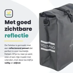 Voltano Fietstas 16L – Zwart – Enkele Pakaftas – 100% Waterdicht - Gratis Schouderband -Volare Shop 1197x1200 5