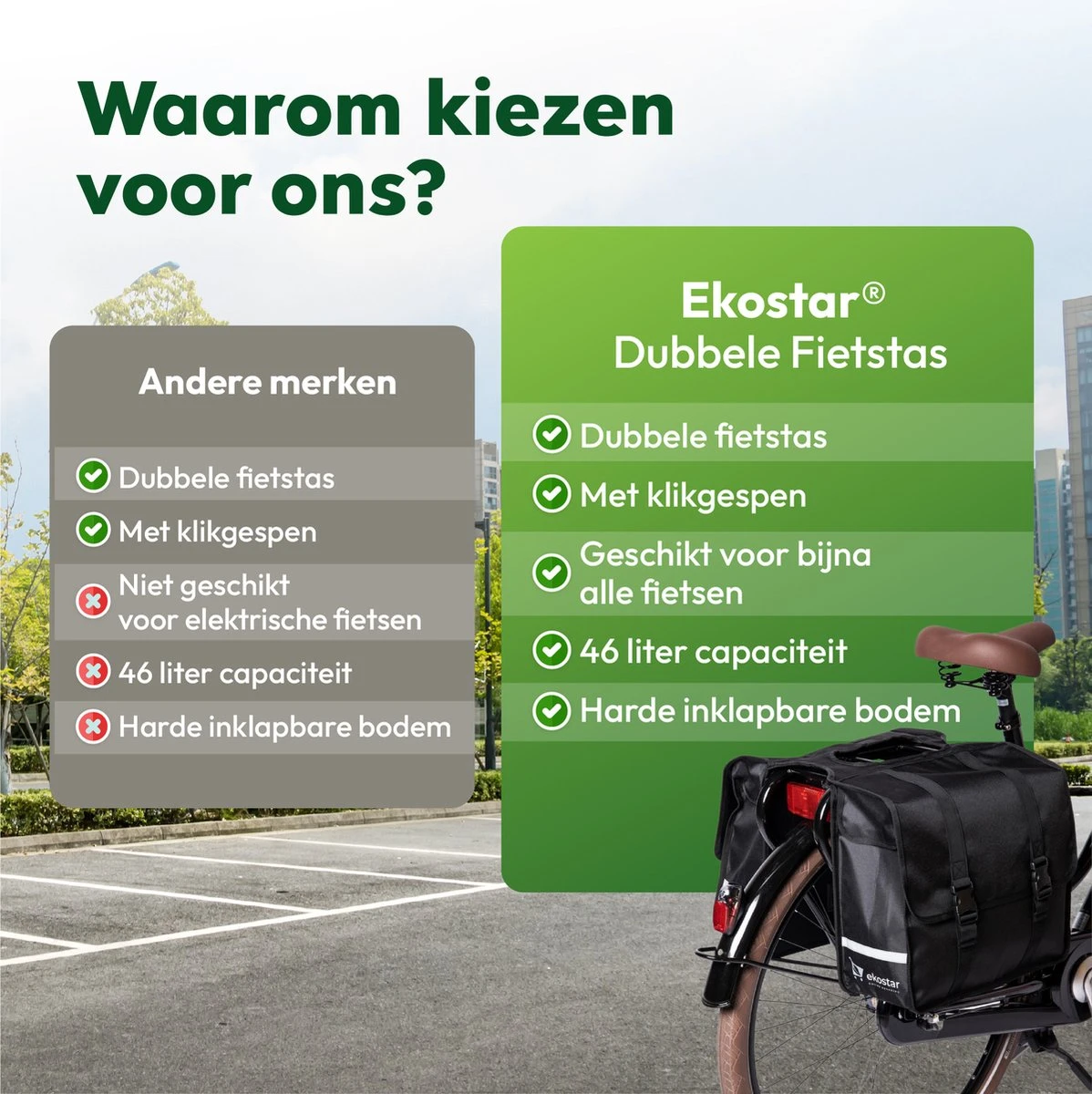 Ekostar® Online Shopping - Fietstassen Dubbel - Waterafstotend - Fietstas - 46 Liter - Fietstassen Elektrische Fietsen 11 Ekostar® Online Shopping - Fietstassen Dubbel - Waterafstotend - Fietstas - 46 Liter - Fietstassen Elektrische Fietsen - Afbeelding 9