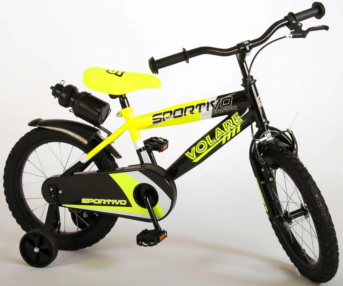 Volare Sportivo Kinderfiets - Jongens - 16 Inch - Neon Geel Zwart - 95% Afgemonteerd 8 Volare Sportivo Kinderfiets - Jongens - 16 Inch - Neon Geel Zwart - 95% Afgemonteerd - Afbeelding 6