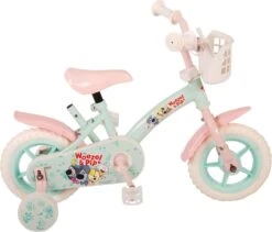 Volare Shop 14 Volare Woezel & Pip Kinderfiets - Meisjes - 10 Inch - Mint Blauw/Roze - Doortrapper
