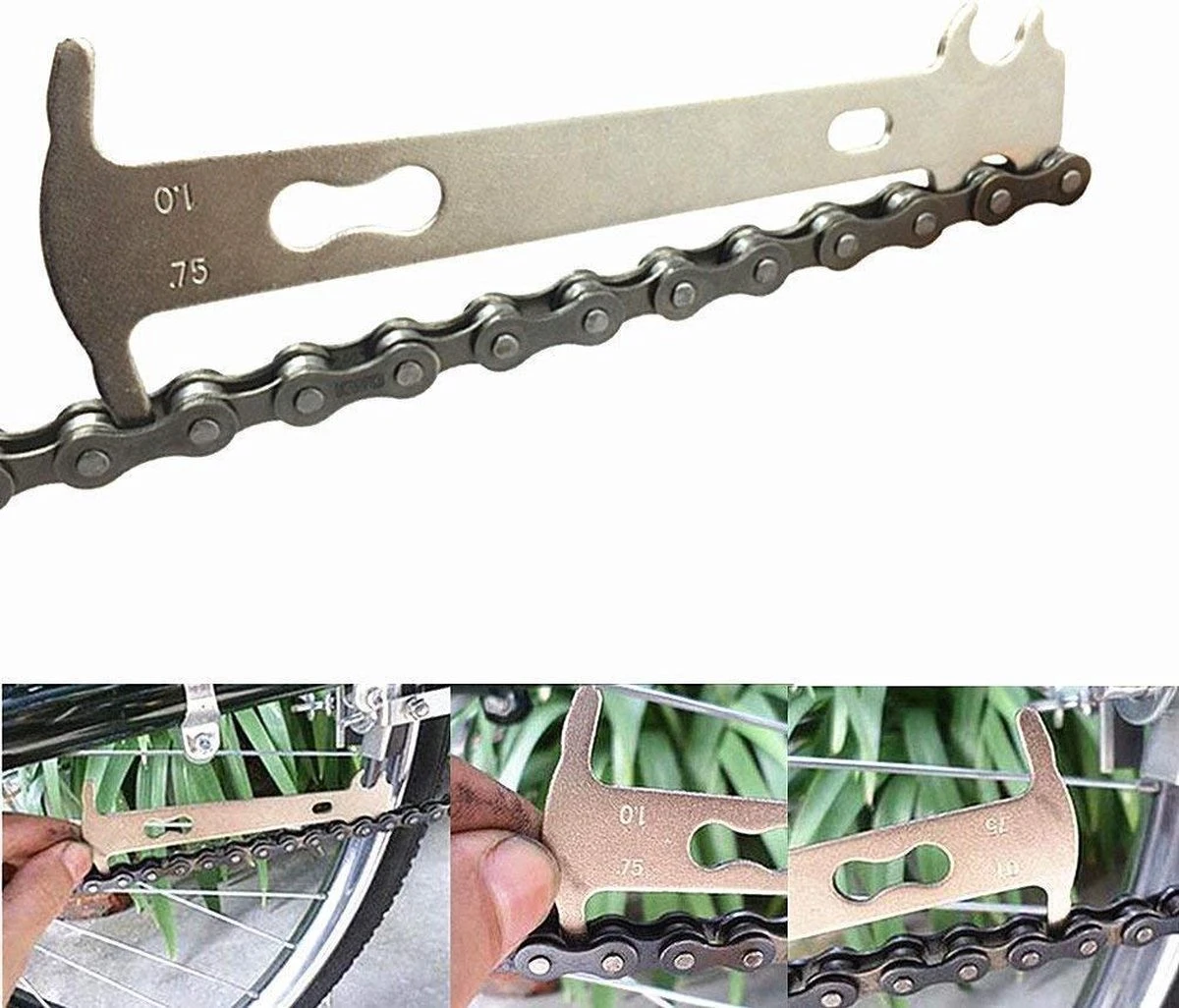 Sportixx Chain Checker - Fiets Kettingmeter - Fietsketting Slijtagemeter - Gereedschap Om Slijtage Van Ketting Te Controleren. 3 Sportixx Chain Checker - Fiets Kettingmeter - Fietsketting Slijtagemeter - Gereedschap Om Slijtage Van Ketting Te Controleren.