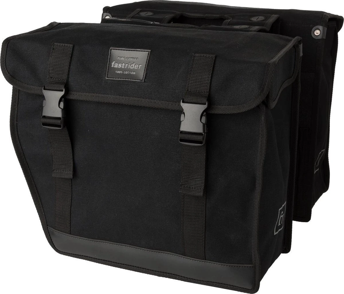 Fastrider Canvas Hybride 93 Dubbele Fietstas Zwart - 41L 3 Fastrider Canvas Hybride 93 Dubbele Fietstas Zwart - 41L