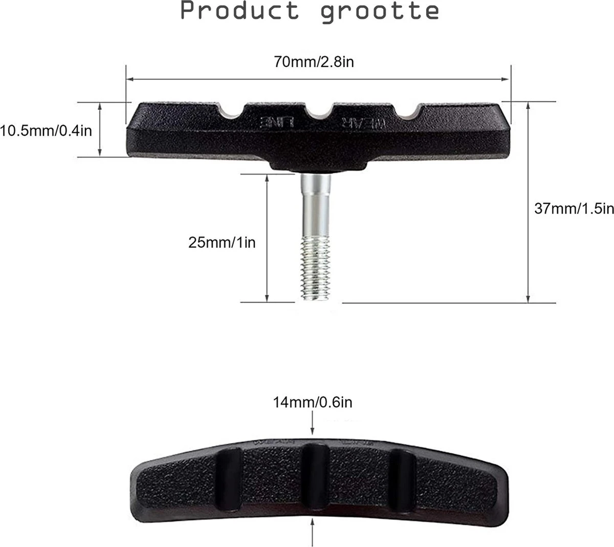 2 Set Universele Rubberen Fiets V Remblokken Set - 2 Paar – 4Stuks – 70mm | Rubber Remblokjes | Fietsen Remblok | Remblokkenset | Remblokset Geschikt Voor Mountainbike, Stadsfiets, Vouwfiets En Tourfiets 5 2 Set Universele Rubberen Fiets V Remblokken Set - 2 Paar – 4Stuks – 70mm | Rubber Remblokjes | Fietsen Remblok | Remblokkenset | Remblokset Geschikt Voor Mountainbike, Stadsfiets, Vouwfiets En Tourfiets - Afbeelding 3