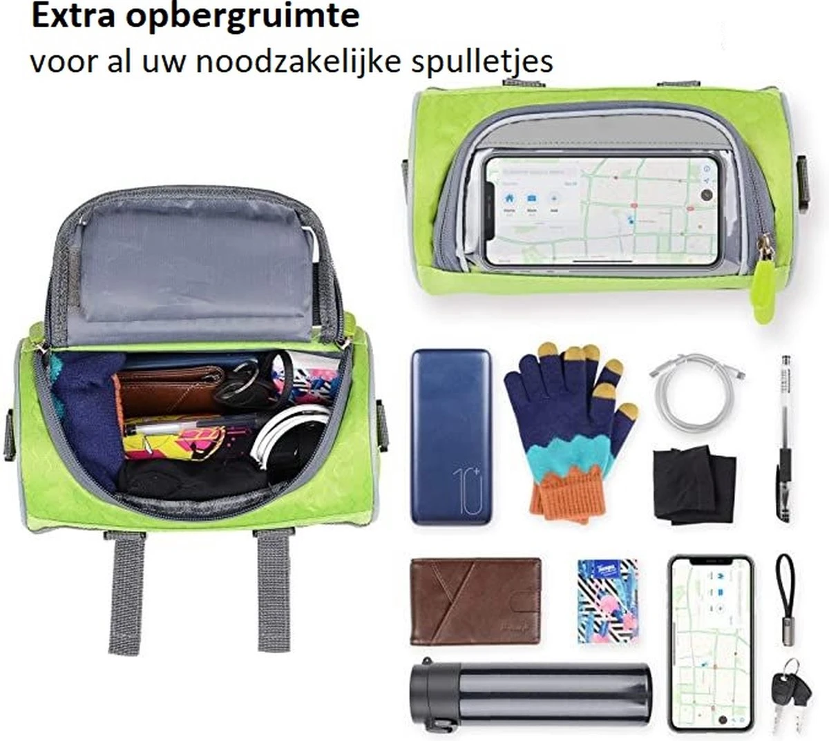 DICY Fiets Stuurtas - Fietstas Stuur Met Smartphone / Telefoonhouder & Kaarthouder Zwart 6 DICY Fiets Stuurtas - Fietstas Stuur Met Smartphone / Telefoonhouder & Kaarthouder Zwart - Afbeelding 4