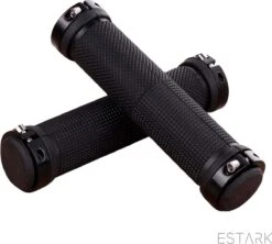 ESTARK® - Fietshandvatten - Lock-On - Handvatten - Universeel - Fiets – Mountainbike – Professioneel - Grips - Extra Grip – Fietshandvaten -Handvaten - Handig Te Monteren - Anti-slip – Fietsen – Stuur – Bikegrips – Lock-on Aanspanbaar - Zwart - LO-zw