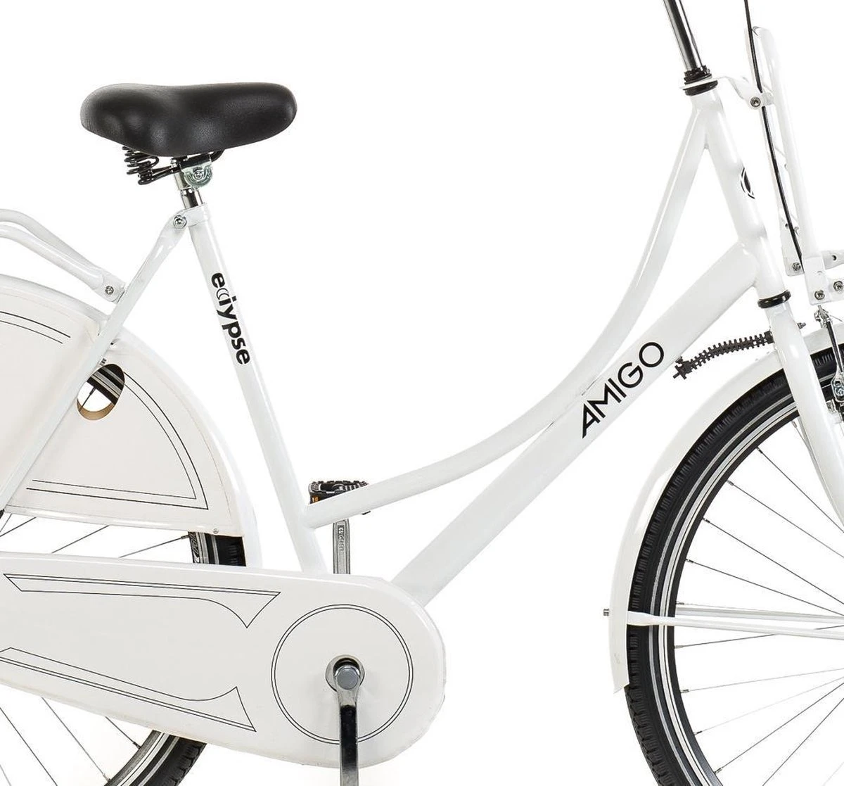 Amigo Eclypse Transportfiets 28 Inch - Omafiets Met Voordrager - Wit 5 Amigo Eclypse Transportfiets 28 Inch - Omafiets Met Voordrager - Wit - Afbeelding 3
