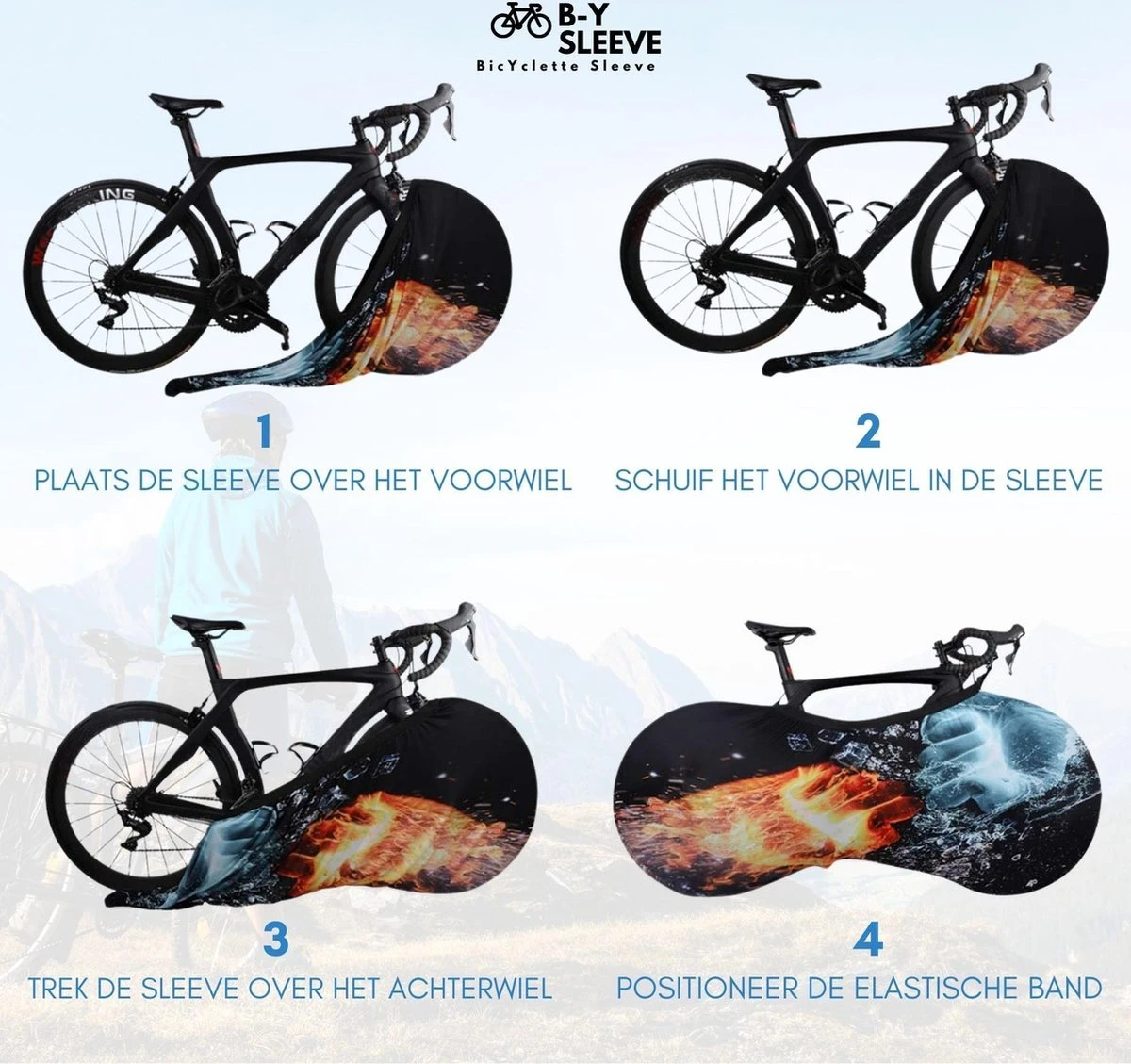 B-Y Sleeve Fietshoes T/m 29" - Fiets Beschermhoes - Racefiets Hoes - MTB - Bike Cover - Model: Black 11 B-Y Sleeve Fietshoes T/m 29" - Fiets Beschermhoes - Racefiets Hoes - MTB - Bike Cover - Model: Black - Afbeelding 9
