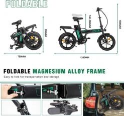 Hitway Elektrische Fiets | Opvouwbare E-bike | 16 Inch | 250W Motor | Zwart -Volare Shop 1200x1133 2