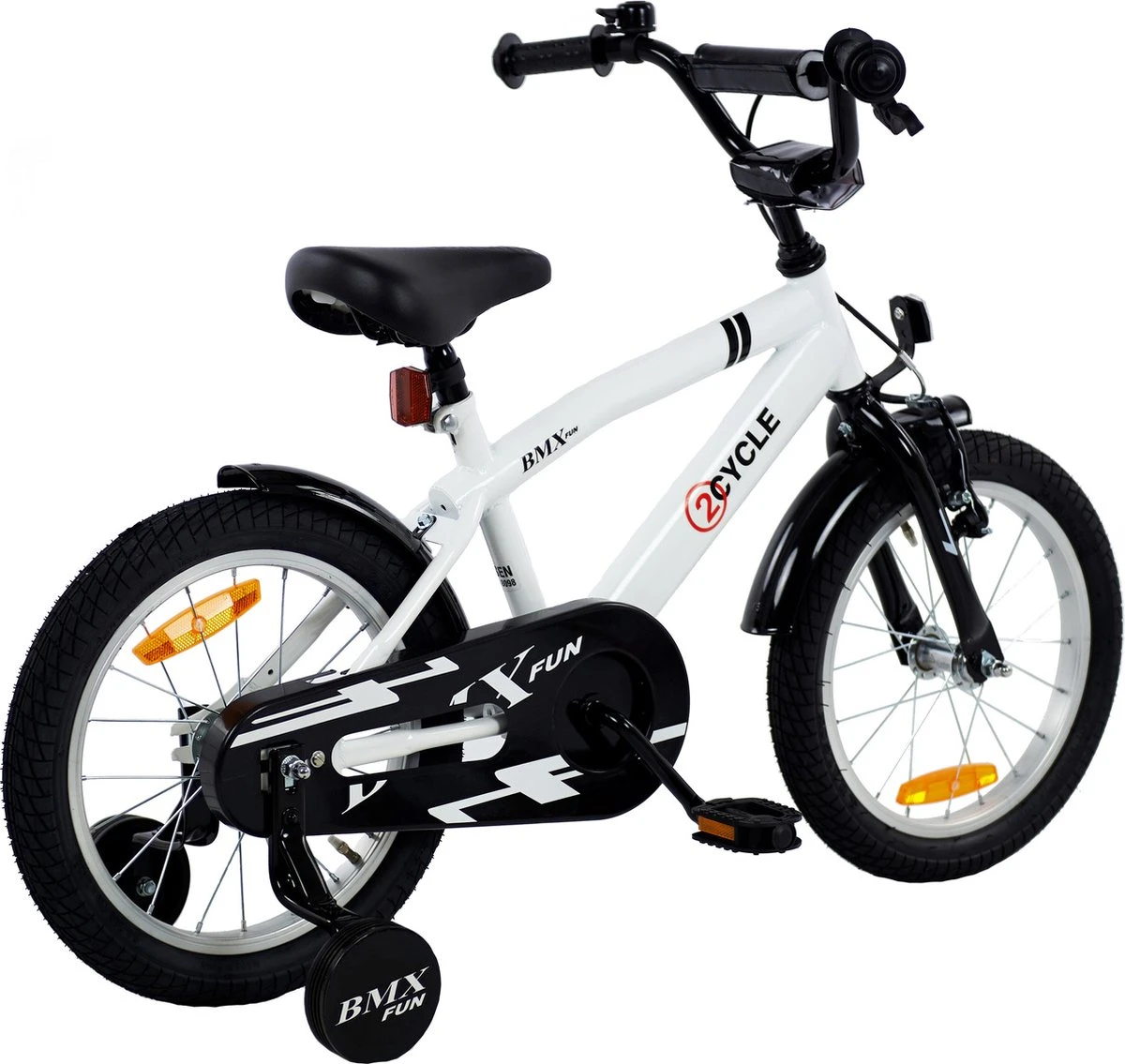 2Cycle BMX-Fun Kinderfiets - 16 Inch - Wit - Jongensfiets 5 2Cycle BMX-Fun Kinderfiets - 16 Inch - Wit - Jongensfiets - Afbeelding 3