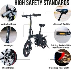 Windgoo B20 V2 - Smart E Bike - APP IOS Android - Elektrische Vouwfiets Zonder Gashandel - 250W - 14 Inch - 25 KM/H - Zwart -Volare Shop 1200x1160 5