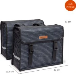 New Looxs Fiori Double Nomi Dubbele Fietstas - 30 Liter - Zwart -Volare Shop 1200x1179