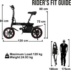 Windgoo B20 V2 - Smart E Bike - APP IOS Android - Elektrische Vouwfiets Zonder Gashandel - 250W - 14 Inch - 25 KM/H - Zwart -Volare Shop 1200x1184 14