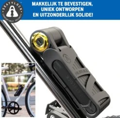 FoldyLock Forever Vouwslot Fietsslot 18/18 Gold Hoge Kwaliteit - Voor Elk Type Fiets - Met Houder 90cm -Volare Shop 1200x1184 4