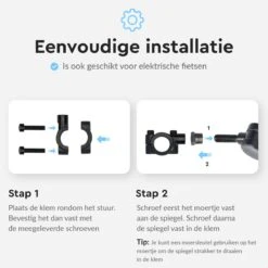 Dyken Fietsspiegel Links - Achteruitkijkspiegel Op Stuur - Fietsspiegel Ebike - Fiets Spiegel -Volare Shop 1200x1200 10