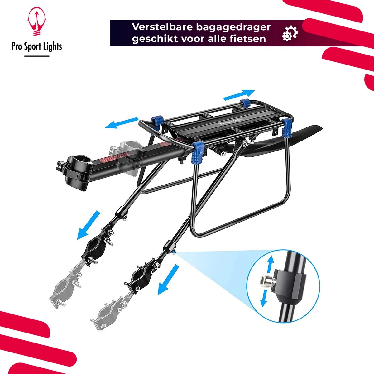 Mountainbike Bagagedrager En Spatbord - Fiets Rek Achter Met QR - Pro Sport Lights - MTB/ Racefiets Fietszadeldrager 4 Mountainbike Bagagedrager En Spatbord - Fiets Rek Achter Met QR - Pro Sport Lights - MTB/ Racefiets Fietszadeldrager - Afbeelding 2