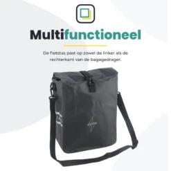 Voltano Fietstas 16L – Zwart – Enkele Pakaftas – 100% Waterdicht - Gratis Schouderband -Volare Shop 1200x1200 211