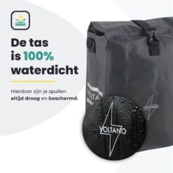 Voltano Fietstas 16L – Zwart – Enkele Pakaftas – 100% Waterdicht - Gratis Schouderband -Volare Shop 1200x1200 213