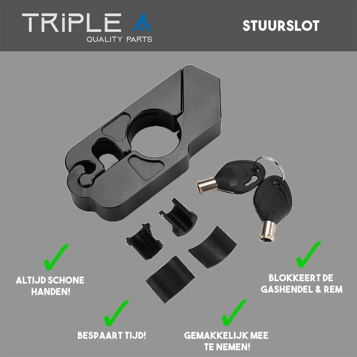 Triple A Slot - Stuurslot Scooter Brommer Motor Fiets | Scooterslot Brommerslot Motorslot Fietsslot 9 Triple A Slot - Stuurslot Scooter Brommer Motor Fiets | Scooterslot Brommerslot Motorslot Fietsslot - Image 7