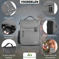Alternative view of Needventure Fietstas Stuur - Stuurtas Voor Fiets - Afneembaar - Multifunctioneel - Stuurtasjes - Tas Ebike - Stuurtas Elektrische Fiets - Telefoonhouder - Mobielhouder - Stuurtasje - Schoudertas - Nektasje - Handtas