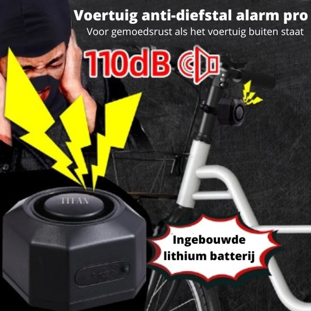 Titan Fietsalarm (2023 Model ) - Fietsalarm - Fietsslot Met Alarm - Alarm Met Afstandsbediening 12 Titan Fietsalarm (2023 Model ) - Fietsalarm - Fietsslot Met Alarm - Alarm Met Afstandsbediening - Afbeelding 10