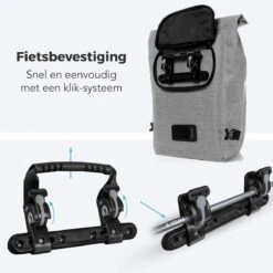 LifeGoods Fietstas - Enkel - 25L - Waterdicht - E-Bikes - Schouderbanden - Grijs -Volare Shop 1200x1200 285