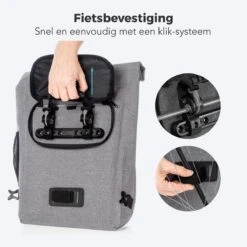 LifeGoods Fietstas - Enkel - 25L - Waterdicht - E-Bikes - Schouderbanden - Grijs -Volare Shop 1200x1200 286