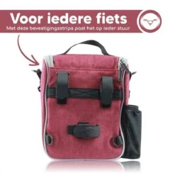 Bablue Stuurtas Fiets - Roze Fietstas - Met Regenhoes - Handig Te Bevestigen - Fietstas Enkel - Fietstas Stuur - Afneembaar - Stuurtas Fiets Waterproof - Schoudertas - Elektrische Fietsen - Stuurtas Met Smartphone Houder -Volare Shop 1200x1200 348