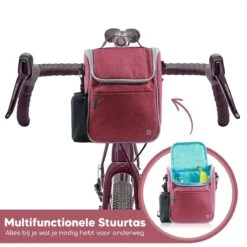 Bablue Stuurtas Fiets - Roze Fietstas - Met Regenhoes - Handig Te Bevestigen - Fietstas Enkel - Fietstas Stuur - Afneembaar - Stuurtas Fiets Waterproof - Schoudertas - Elektrische Fietsen - Stuurtas Met Smartphone Houder -Volare Shop 1200x1200 352