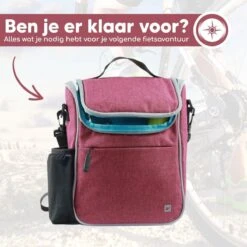 Bablue Stuurtas Fiets - Roze Fietstas - Met Regenhoes - Handig Te Bevestigen - Fietstas Enkel - Fietstas Stuur - Afneembaar - Stuurtas Fiets Waterproof - Schoudertas - Elektrische Fietsen - Stuurtas Met Smartphone Houder -Volare Shop 1200x1200 355