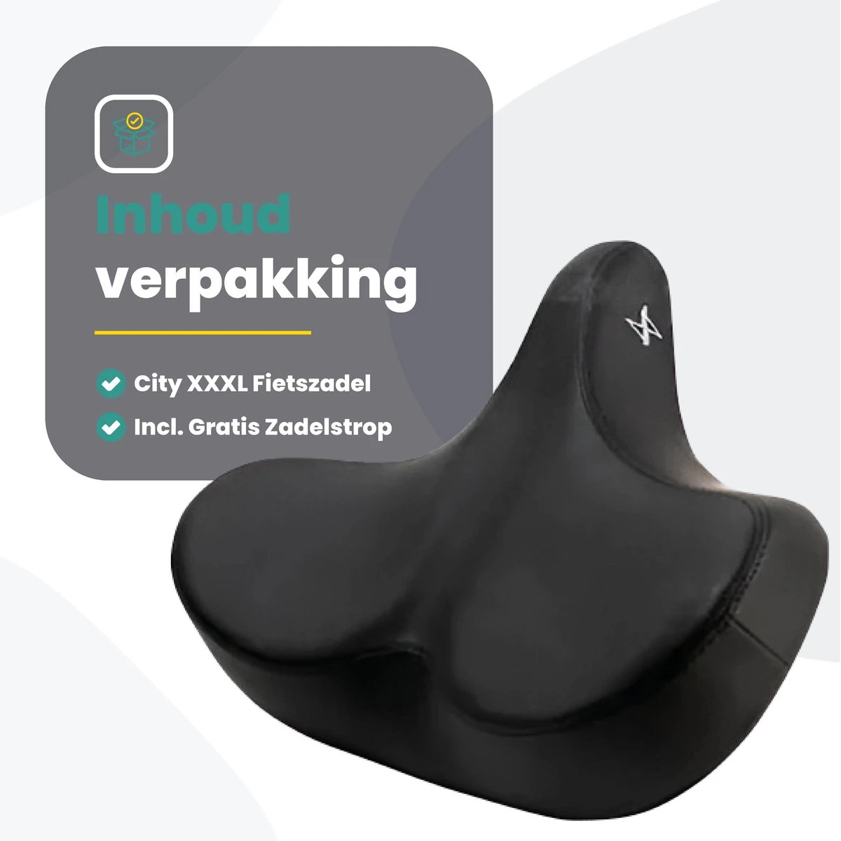 Voltano City XXXL Fietszadel – Unisex Extra Breed Fietszadel – Tegen Zadelpijn – 100% Waterdicht – Incl. Gratis Zadelstrop - Zwart 14 Voltano City XXXL Fietszadel – Unisex Extra Breed Fietszadel – Tegen Zadelpijn – 100% Waterdicht – Incl. Gratis Zadelstrop - Zwart - Afbeelding 12