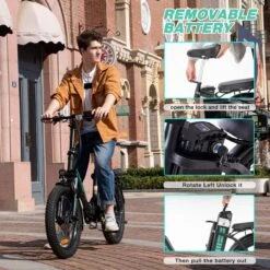HITWAY E-Bike Elektrische Fiets 20 Inch Fat Tire E-Bicycle Vouwfiets, 250 W/36 V/11,2 Ah Accu, Max. Bereik Tot 35-90 Km, Offroad-mountainbike Met Shimano 7-versnellingen, City EBike Met Slot -Volare Shop 1200x1200 516