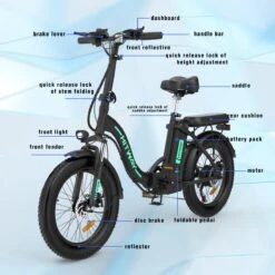 HITWAY E-Bike Elektrische Fiets 20 Inch Fat Tire E-Bicycle Vouwfiets, 250 W/36 V/11,2 Ah Accu, Max. Bereik Tot 35-90 Km, Offroad-mountainbike Met Shimano 7-versnellingen, City EBike Met Slot -Volare Shop 1200x1200 517