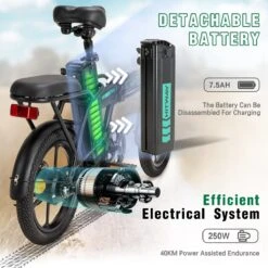 Hitway Elektrische Fiets | Opvouwbare E-bike | 16 Inch | 250W Motor | Zwart -Volare Shop 1200x1200 548