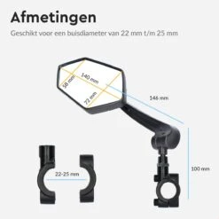 Dyken Fietsspiegel Links - Achteruitkijkspiegel Op Stuur - Fietsspiegel Ebike - Fiets Spiegel -Volare Shop 1200x1200 9