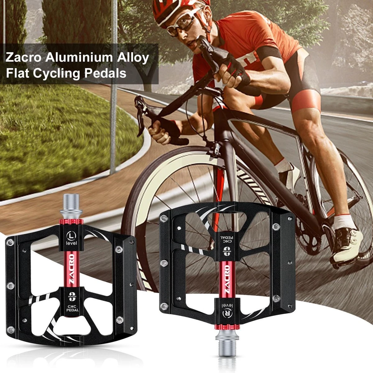 Zacro Mountainbike Pedalen - Aluminium Antislip Duurzame Fietspedalen - Ultrasterk Kleurrijk - CNC Gefreesd 3 Lager Anodiserende Fietspedalen - Voor BMX/MTB Racefiets 9/16" 7 Zacro Mountainbike Pedalen - Aluminium Antislip Duurzame Fietspedalen - Ultrasterk Kleurrijk - CNC Gefreesd 3 Lager Anodiserende Fietspedalen - Voor BMX/MTB Racefiets 9/16" - Afbeelding 5