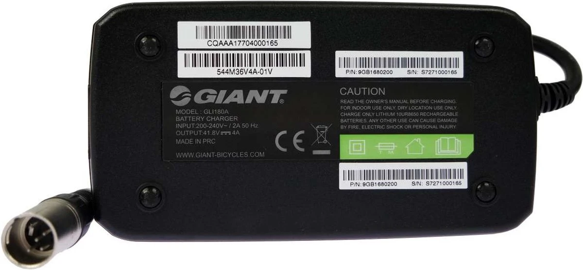 Giant - Elektrische Fietsoplader - 36V - 4A - 5-pins 5 Giant - Elektrische Fietsoplader - 36V - 4A - 5-pins - Afbeelding 3