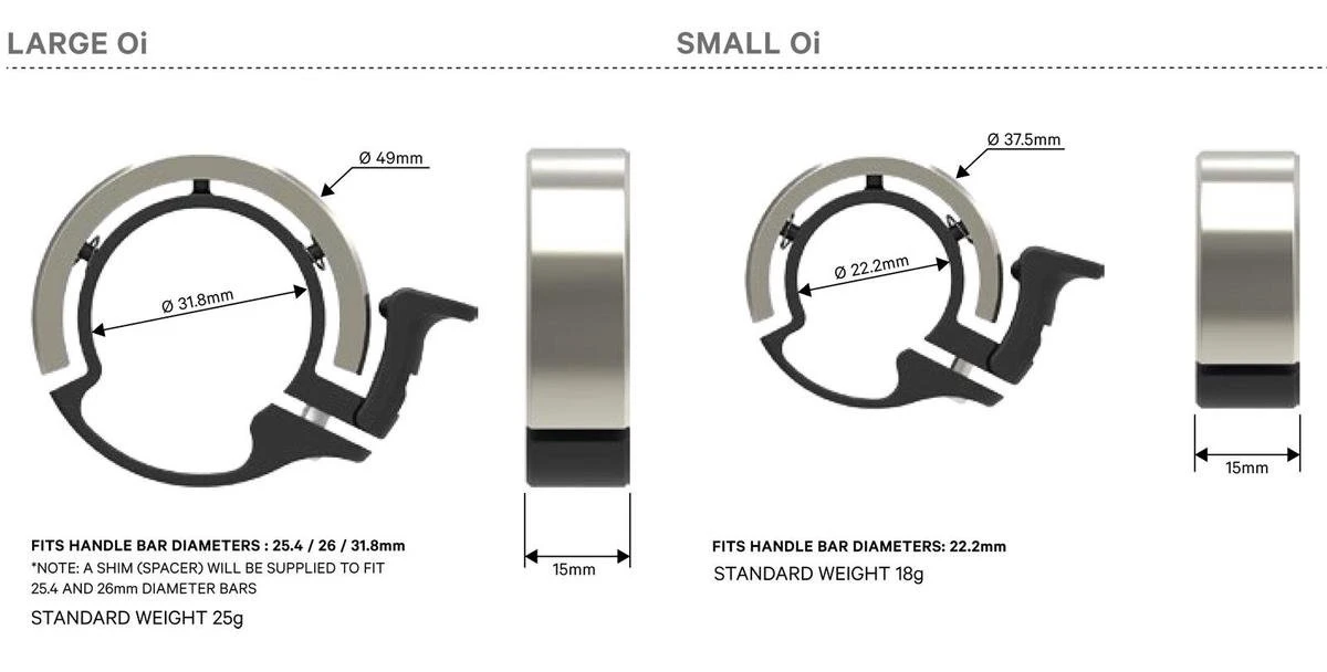 KNOG Oi CLASSIC SMALL FIETSBEL ZWART 22.2mm 4 KNOG Oi CLASSIC SMALL FIETSBEL ZWART 22.2mm - Afbeelding 2