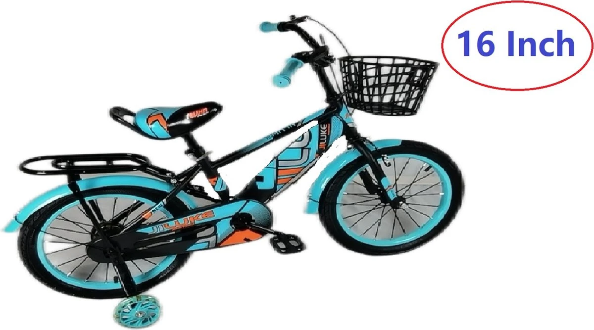 Kinderfiets - 16 Inch Kinderfiets -vanaf 4-7 Jaar Jongens En Meisjes Fietsen - Terugtrap -Rem -Stabilisatoren(2 Zijwieltjes)- Mandje - Achterbank - Groen 3 Kinderfiets - 16 Inch Kinderfiets -vanaf 4-7 Jaar Jongens En Meisjes Fietsen - Terugtrap -Rem -Stabilisatoren(2 Zijwieltjes)- Mandje - Achterbank - Groen