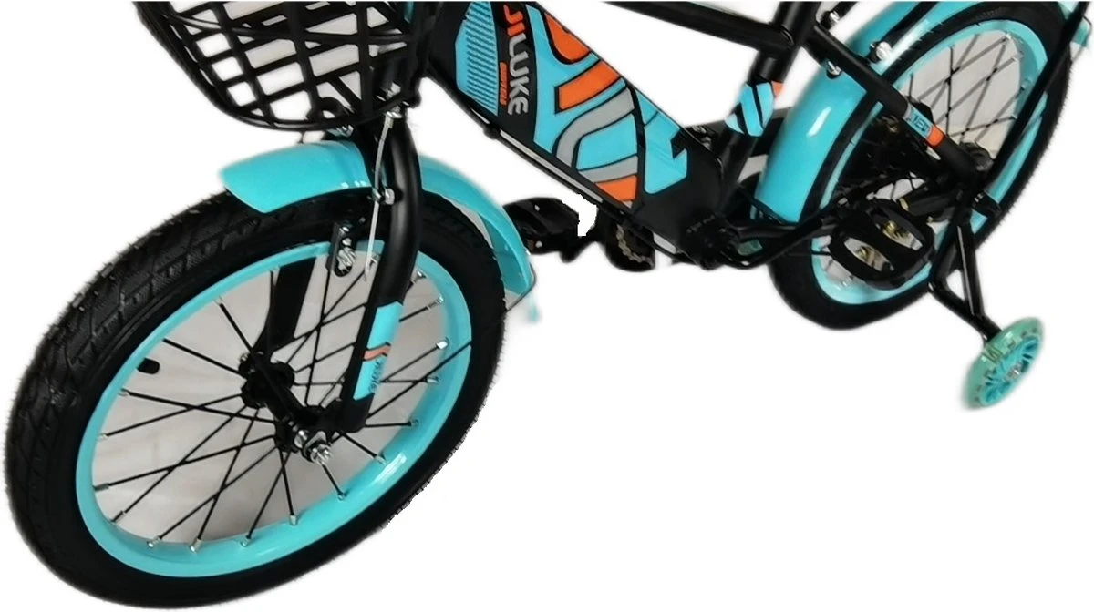 Kinderfiets - 16 Inch Kinderfiets -vanaf 4-7 Jaar Jongens En Meisjes Fietsen - Terugtrap -Rem -Stabilisatoren(2 Zijwieltjes)- Mandje - Achterbank - Groen 7 Kinderfiets - 16 Inch Kinderfiets -vanaf 4-7 Jaar Jongens En Meisjes Fietsen - Terugtrap -Rem -Stabilisatoren(2 Zijwieltjes)- Mandje - Achterbank - Groen - Afbeelding 5